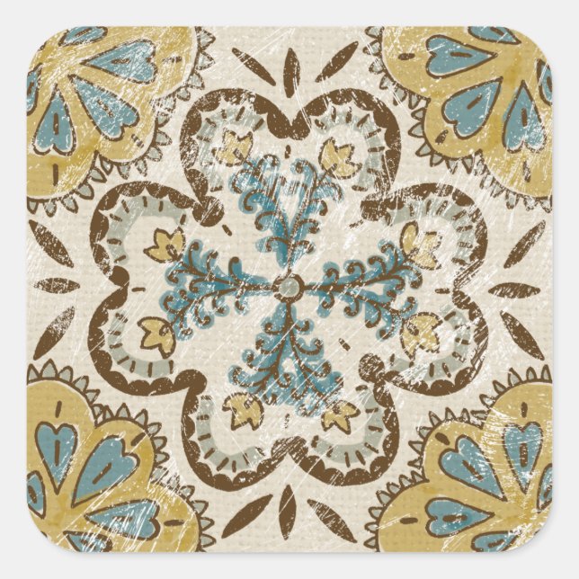 Non-Embellished Batik Square II Square Sticker (Front)