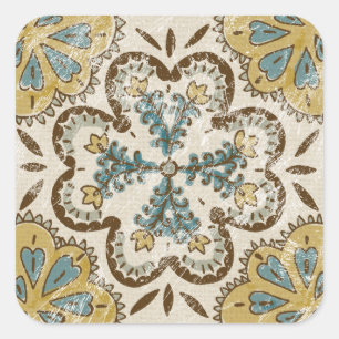 Non-Embellished Batik Square II Sticker