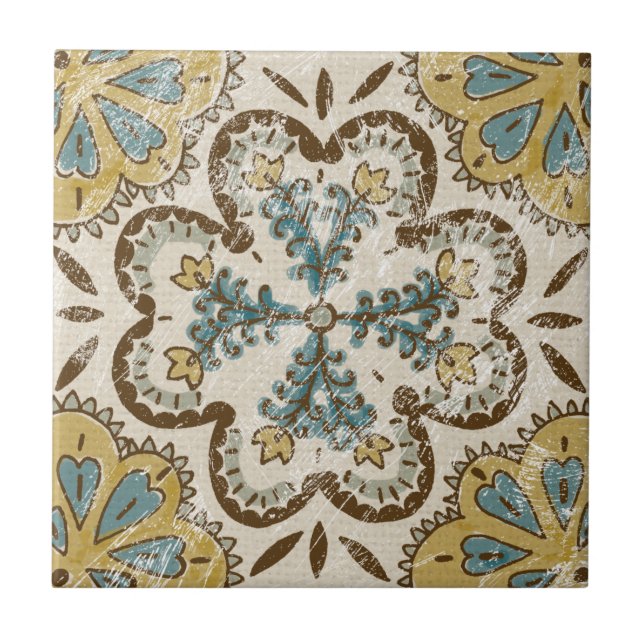Non-Embellished Batik Square II Tile (Front)