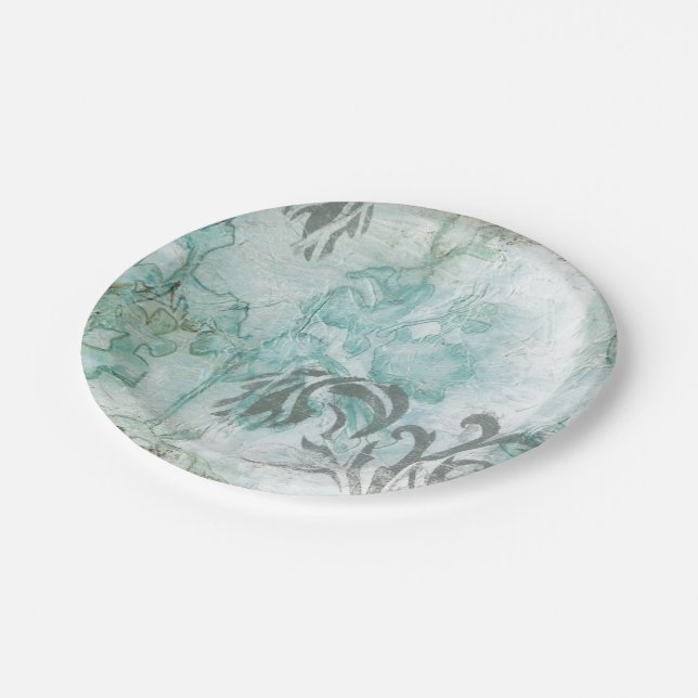 Non-Embellished Flower Spray III Paper Plate (Angled)