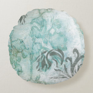 Non-Embellished Flower Spray III Round Cushion