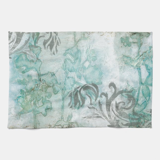 Non-Embellished Flower Spray III Tea Towel (Horizontal)