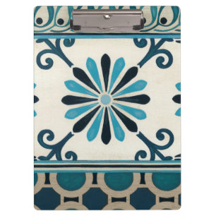 Non-Embellished Indigo Frieze II Clipboard