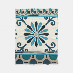 Non-Embellished Indigo Frieze II Fleece Blanket