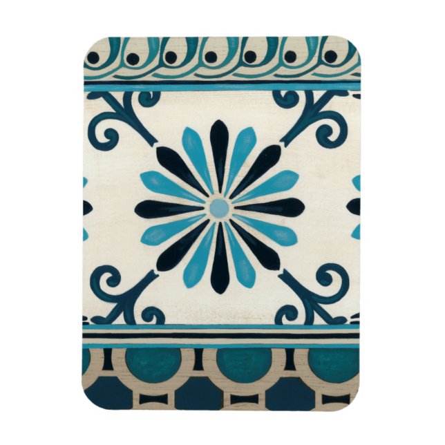 Non-Embellished Indigo Frieze II Magnet (Vertical)