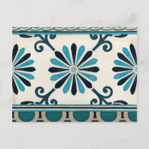 Non-Embellished Indigo Frieze II Postcard