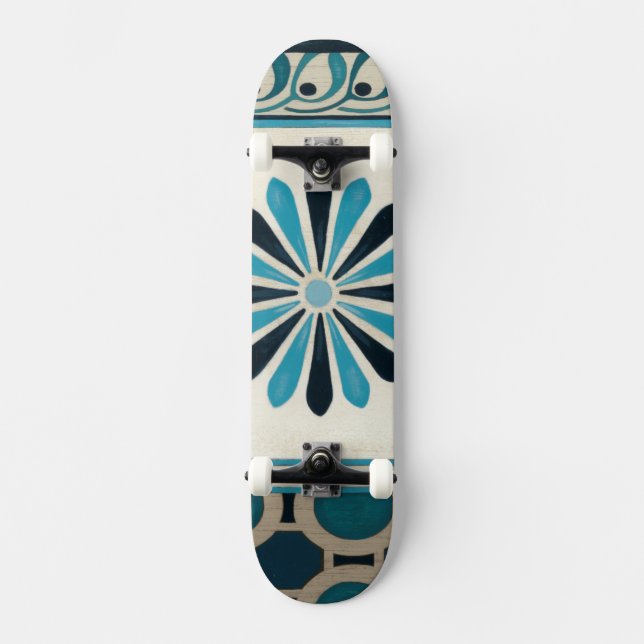Non-Embellished Indigo Frieze II Skateboard (Front)