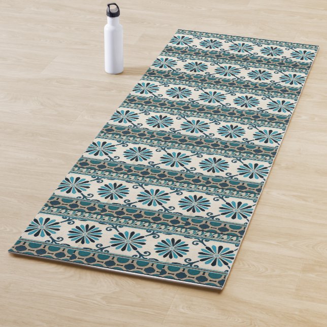 Non-Embellished Indigo Frieze II Yoga Mat (In Situ)