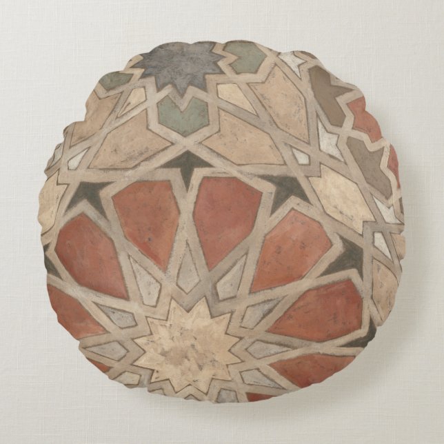 Non-Embellished Marrakesh Design I Round Cushion (Front)