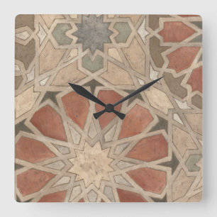 Non-Embellished Marrakesh Design I Square Wall Clock
