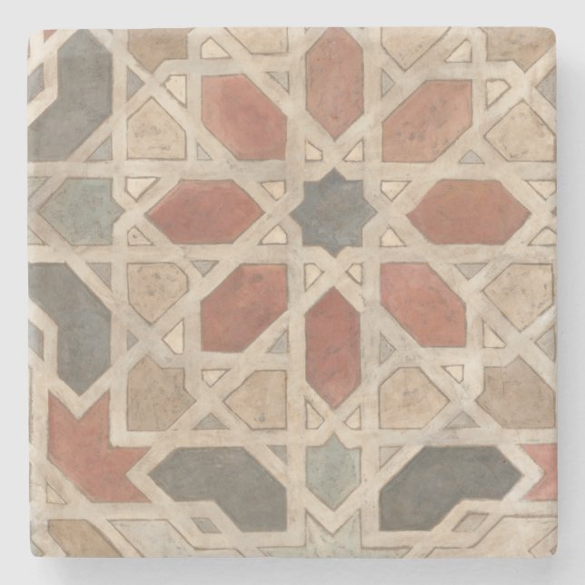 Non-Embellished Marrakesh Design II Stone Coaster (Front)
