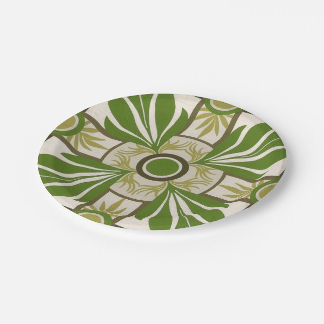 Non-Embellished Palm Motif I Paper Plate (Angled)