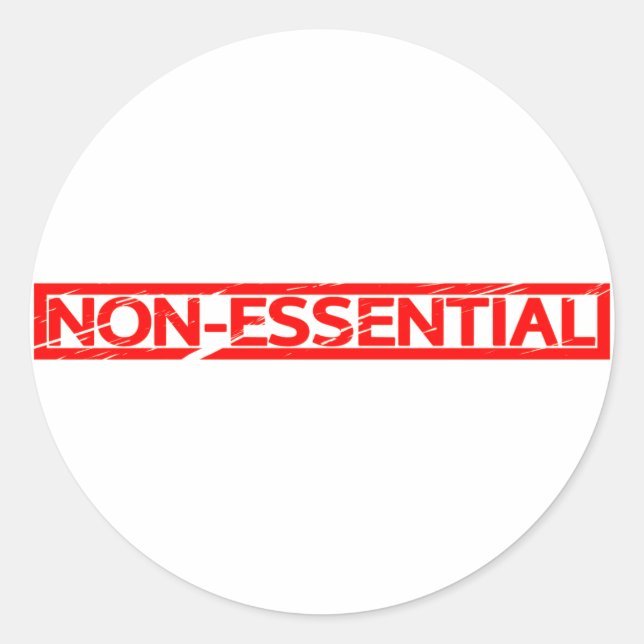 Non-essential Stamp Classic Round Sticker (Front)