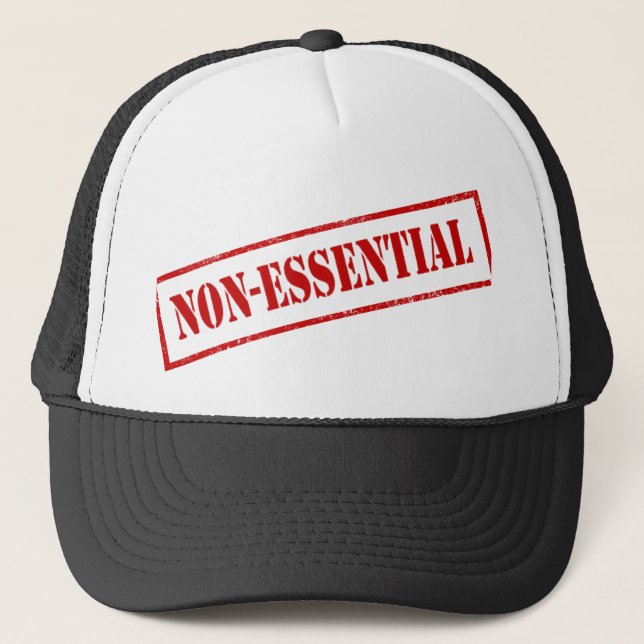 Non Essential Stamp Trucker Hat (Front)