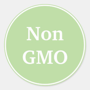 Non GMO. Green. Classic Round Sticker