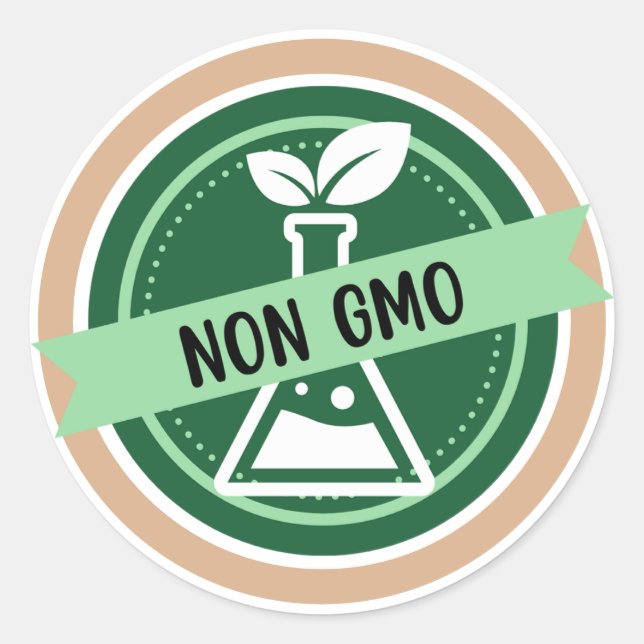 Non GMO, Organic ingredients Classic Round Sticker (Front)