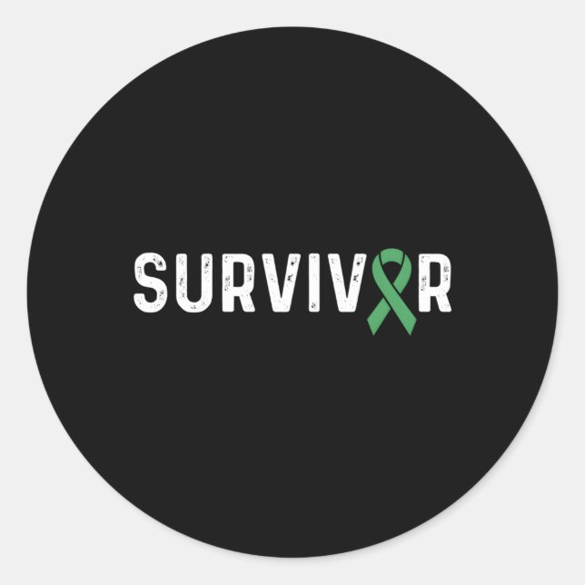 Non-Hodgkin Lymphoma Awareness Ribbon Survivor Rem Classic Round Sticker (Front)