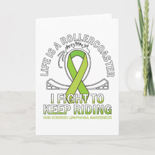 Non hodgkin lymphoma cancer awareness lime ribbon card