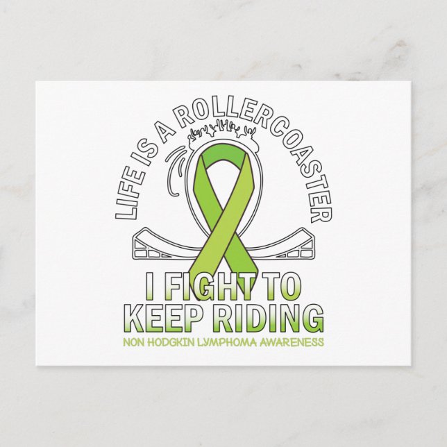 Non hodgkin lymphoma cancer awareness lime ribbon postcard (Front)