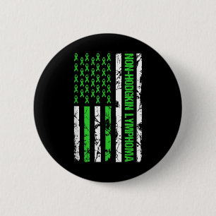 Non Hodgkin Lymphoma Flag Lime Green Ribbon 6 Cm Round Badge