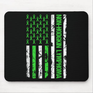 Non Hodgkin Lymphoma Flag Lime Green Ribbon Mouse Mat