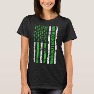 Non Hodgkin Lymphoma Flag Lime Green Ribbon T-Shirt
