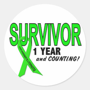 Non-Hodgkins Lymphoma 1 Year Survivor Classic Round Sticker