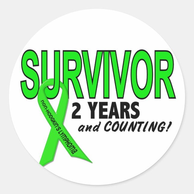 Non-Hodgkins Lymphoma 2 Year Survivor Classic Round Sticker (Front)