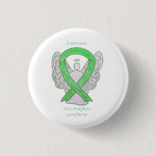 Non-Hodgkins Lymphoma Angel Lime Green Ribbon Pins