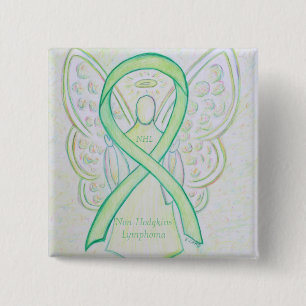 Non-Hodgkins Lymphoma Angel Lime Green Ribbon Pins