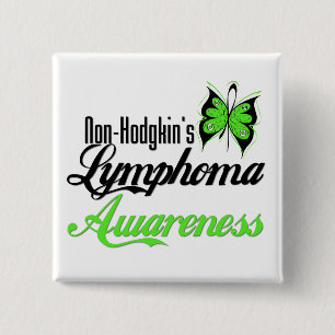 Non Hodgkins Lymphoma Awareness Butterfly 15 Cm Square Badge