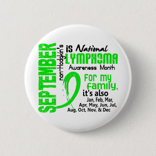 Non-Hodgkin's Lymphoma Awareness Month My Family 6 Cm Round Badge