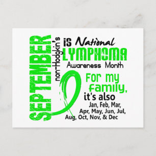 Non-Hodgkin's Lymphoma Awareness Month My Family Postcard