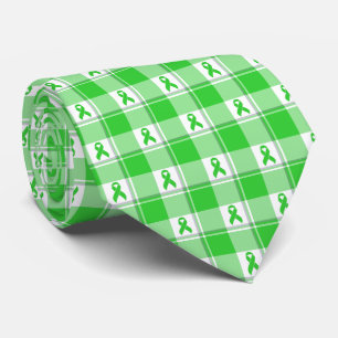 Non-Hodgkin's Lymphoma Awareness Plaid Green Tie