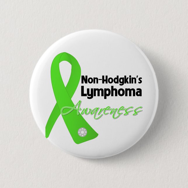 Non-Hodgkins Lymphoma Awareness Ribbon 6 Cm Round Badge (Front)
