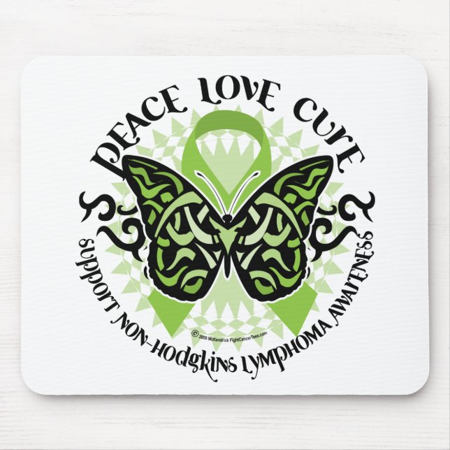 Non-Hodgkins Lymphoma Butterfly Tribal Mouse Mat (Front)