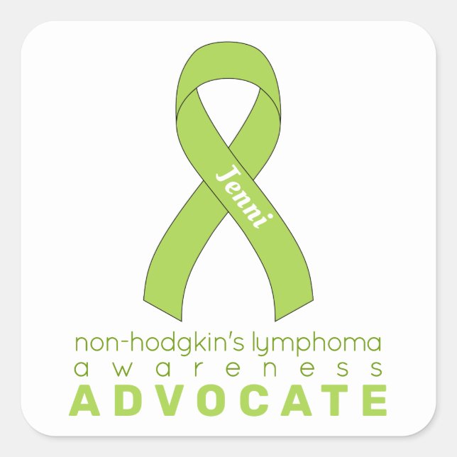 Non-Hodgkin's Lymphoma Cancer Advocate White Square Sticker (Front)