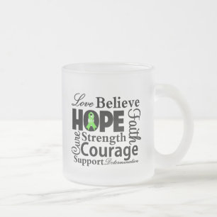 Non-Hodgkins Lymphoma Collage of Hope Frosted Glass Coffee Mug