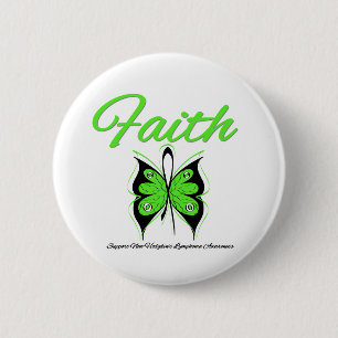 Non Hodgkins Lymphoma Faith Butterfly Ribbon 6 Cm Round Badge