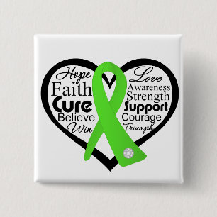 Non-Hodgkins Lymphoma Heart Ribbon Collage 15 Cm Square Badge