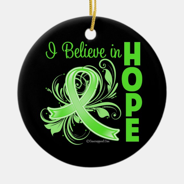 Non-Hodgkins Lymphoma I Believe in Hope Ceramic Tree Decoration (Front)