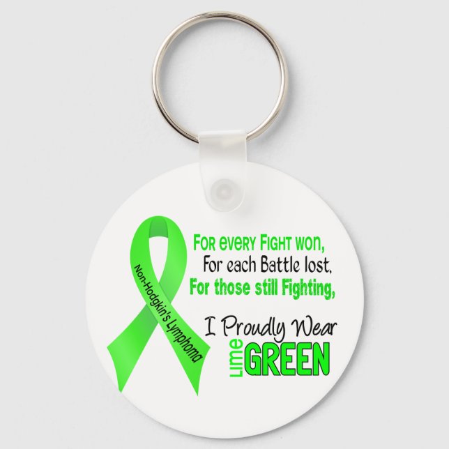 Non-hodgkins Lymphoma I Proudly Wear Lime Green Key Ring (Front)