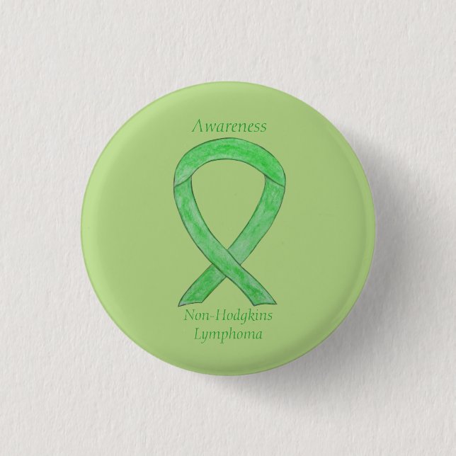 Non-Hodgkins Lymphoma Lime Green Ribbon Pins (Front)