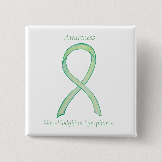 Non-Hodgkins Lymphoma Lime Green Ribbon Pins (Front)