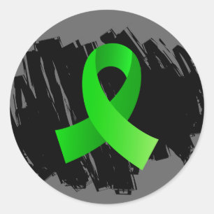 Non-Hodgkin's Lymphoma Lime Green Ribbon With Scri Classic Round Sticker