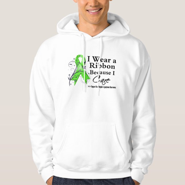 Non-Hodgkin's Lymphoma Ribbon Because I Care Hoodie (Front)
