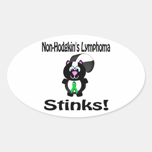 Non-Hodgkins Lymphoma Stinks Skunk Awareness Oval Sticker (Front)
