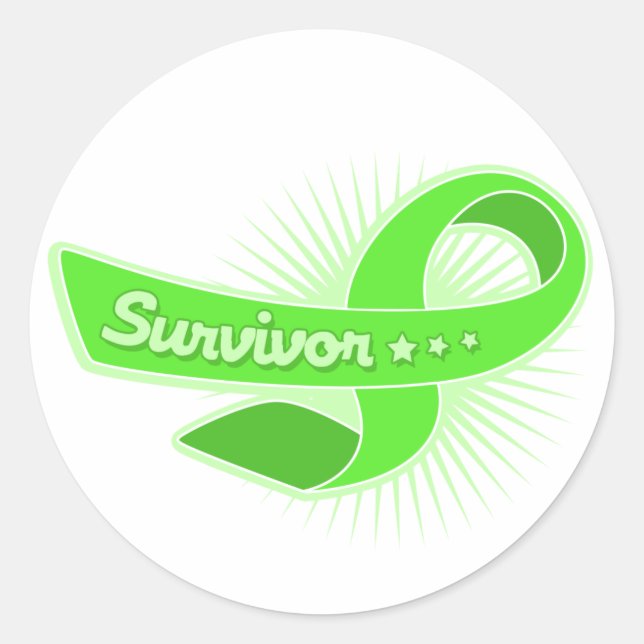 Non Hodgkins Lymphoma Survivor Ribbon Classic Round Sticker (Front)