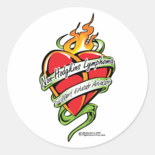 Non-Hodgkins Lymphoma Tattoo Heart Classic Round Sticker