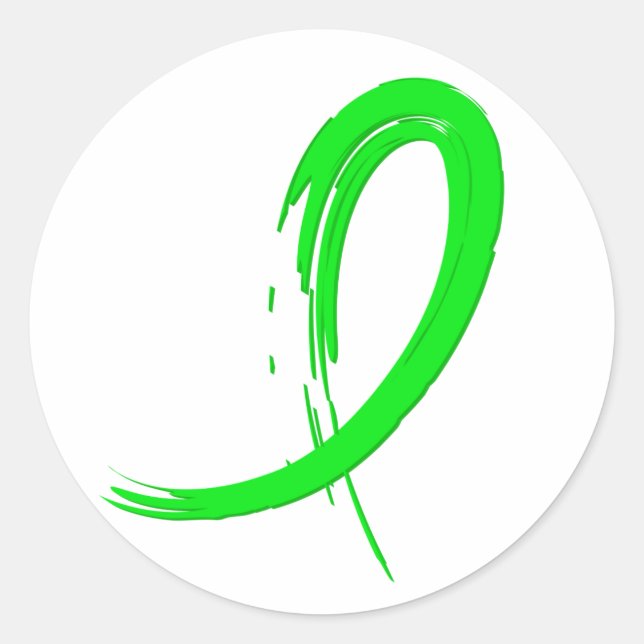 Non-Hodgkin's Lymphoma's Lime Green Ribbon A4 Classic Round Sticker (Front)